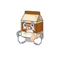 Hazelnut milk cartoon character style having angry face