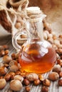 Hazelnut Oil Bottle Royalty Free Stock Photo