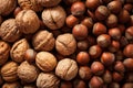 Hazelnuts background, close up Royalty Free Stock Photo