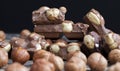 hazelnuts and chocolate mixed