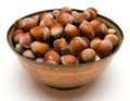 Hazelnuts in a copper bowl