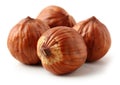 hazelnuts isolated white background Royalty Free Stock Photo