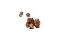 Hazelnuts isolated on a white background Royalty Free Stock Photo