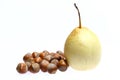 Hazelnuts and pear