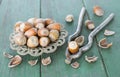 Hazelnuts with shell, healthy christmas food