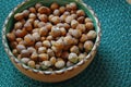 Hazelnuts in shells Royalty Free Stock Photo