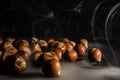 Hazelnuts in smoke