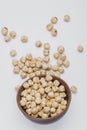 Hazelnuts spilled near bowl. High quality and resolution beautiful photo concept