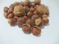 Hazelnuts and walnuts.