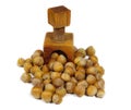 Hazelnuts on white background Royalty Free Stock Photo