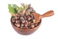 Hazelnuts on white Royalty Free Stock Photo
