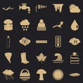 Haziness icons set, simple style Royalty Free Stock Photo