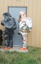 Hazmat team opening door