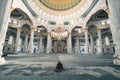 Hazrat Sultan Mosque inside prayer room Astana Kazakhstan Royalty Free Stock Photo