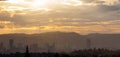 Hazy Afternoon over Portland Oregon Skyline Royalty Free Stock Photo