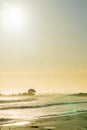 Hazy atmosphere caused by Cyclone Cody`s large waves and swells at Mount Maunganui