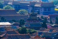 Hazy Blue Red Pavilion Theater Forbidden City Beijing China Royalty Free Stock Photo