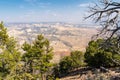 Hazy canyon view at Dinosaur National Monument. Poor air quality and pollution in the area Royalty Free Stock Photo