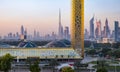 Dubai frame building at sunrise Royalty Free Stock Photo