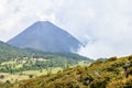 The hazy landscape with peak of Izalco volcano, El Salvador