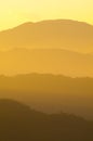 Hazy Layers of Mountain Ranges During Sunrise Royalty Free Stock Photo