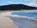 A Hazy Day at a Pacific Ocean Surf Beach, Australia Royalty Free Stock Photo