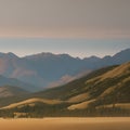 279 Hazy Mountains: A serene and tranquil background featuring hazy mountains in soft and muted colors that create a peaceful an
