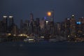 Hazy NYC and Super Moon at Dusk/Night