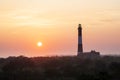 Hazy Sunrise at the Fire Island Lighthouse. Royalty Free Stock Photo