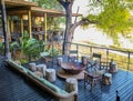Wooden pool deck which overlooks the Sand River in Singita Ebony Lodge located in Sabi Sands Game Reserve, South Africa