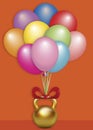 Gift balloons and golden weight