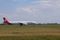 HB-AZI Helvetic Airways Embraer E195-E2 landing on the Polderbaan of Amsterdam Schiphol Airport