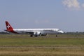 HB-AZI Helvetic Airways Embraer E195-E2 landing on the Polderbaan of Amsterdam Schiphol Airport