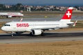 HB-JLT Swiss International Airlines, Airbus A320-214 named GRENCHEN Royalty Free Stock Photo