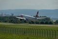 HB-JNB Swiss Boeing 777-3DEER jet in Zurich in Switzerland