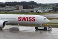 HB-JNK Swiss Boeing 777-3DEER jet in Zurich in Switzerland