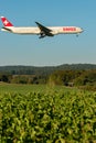 HB-JNK Swiss Boeing 777-3DEER jet in Zurich in Switzerland