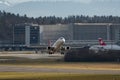 HB-JVM Helvetic Airways Embraer E190LR jet in Zurich in Switzerland Royalty Free Stock Photo