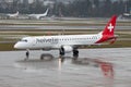 HB-JVO Helvetic Airways Embraer E190-LR jet in Zurich in Switzerland