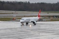 HB-JVX Helvetic Airways Embraer E190LR jet in Zurich in Switzerland