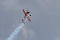 HB-MSS Sukhoi SU-26M airplane over the rhine valley in Switzerland