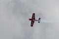 HB-MSS Sukhoi SU-26M airplane over the rhine valley in Switzerland