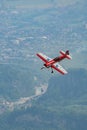 HB-MSS Sukhoi SU-26M airplane over the rhine valley in Switzerland