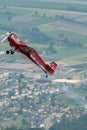 HB-MSS Sukhoi SU-26M airplane over the rhine valley in Switzerland