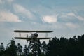 HB-RBG Boeing E-75 Stearman airplane in Speck-Fehraltorf in Switzerland Royalty Free Stock Photo