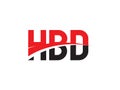 HBD Letter Initial Logo Design Vector Illustration
