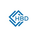 HBD letter logo design on white background. HBD creative circle letter logo concept. HBD letter design