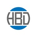 HBD letter logo design on white background. HBD creative initials circle logo concept. HBD letter design