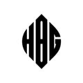 HBG circle letter logo design with circle and ellipse shape. HBG ellipse letters with typographic style. The three initials form a Royalty Free Stock Photo