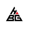 HBG triangle letter logo design with triangle shape. HBG triangle logo design monogram. HBG triangle vector logo template with red Royalty Free Stock Photo